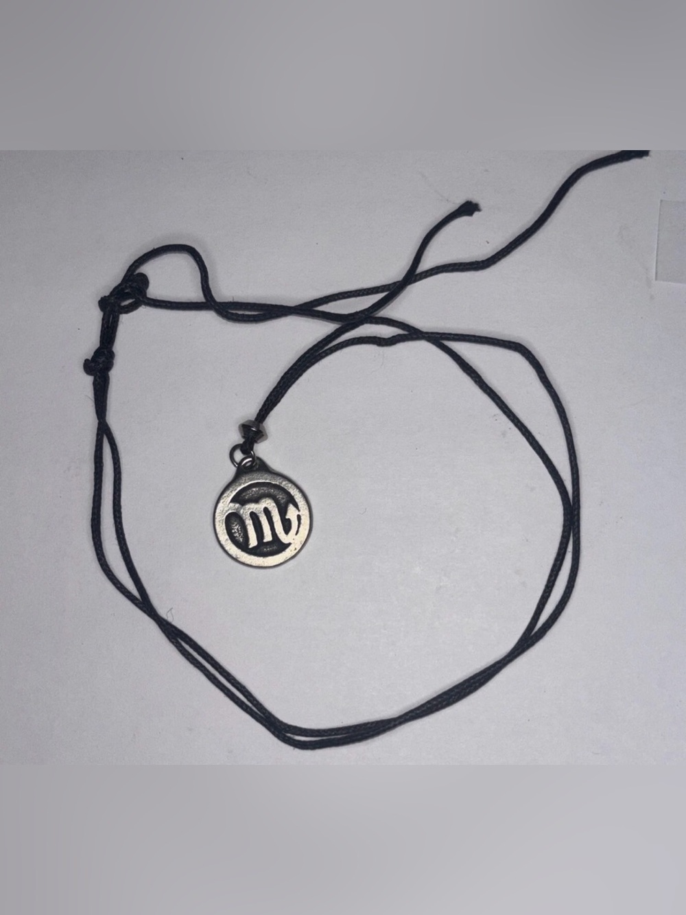 Scorpio Zodiac Pendant Necklace - Black Cord